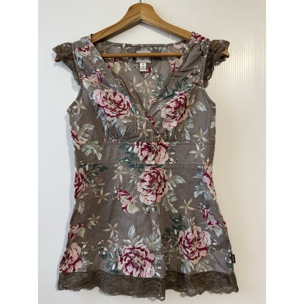 Y2K Tommy Jeans Women’s Top Shirt Floral Lace Trim 07/06 Sz M